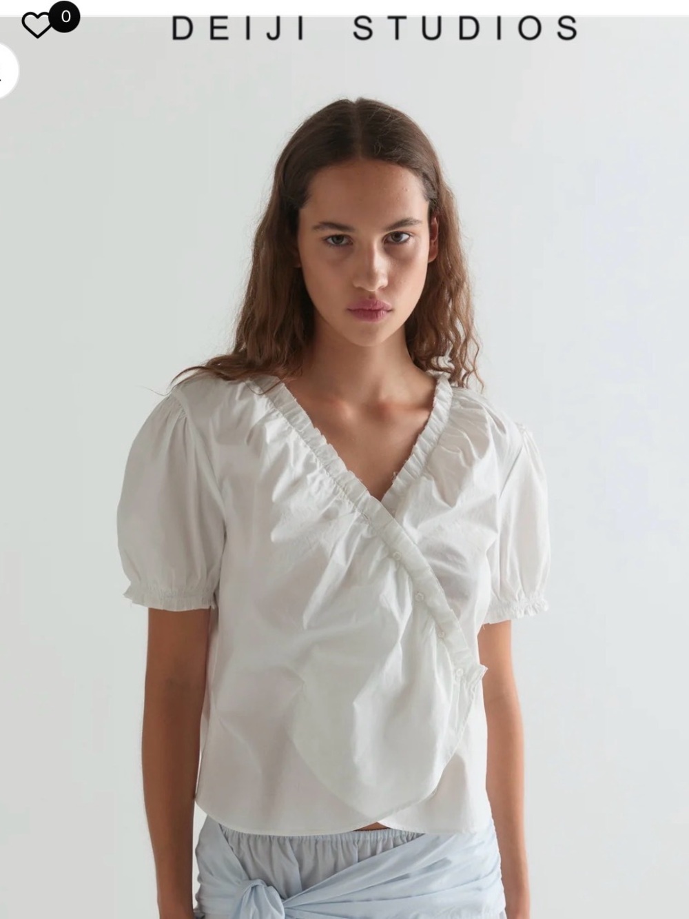 DEIJI STUDIOS CROSS FRILL TOP
WHITE
